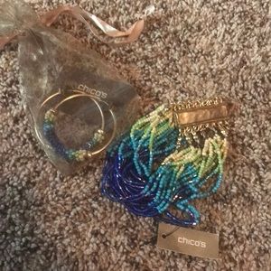 Chico’s Bracelet and Hoop Earrings. NWT